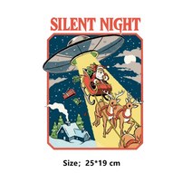 밀리터리 패치 컬러풀유럽의 재미있는 산타 클로스 용 열 외계인 프린팅 패치