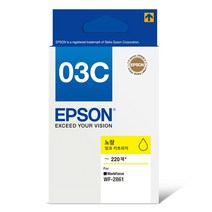 EPSON 정품잉크 T03C470 노랑 WF-2861 220매 WF-2861, 단일 수량