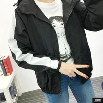 가바바 여성 빅사이즈 바람막이 소매배색 스포티한 하루 캐주얼 자켓 G56477