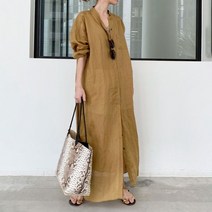 린넨 루즈핏 롱 스커트 드레스 여성 원피스 1149486