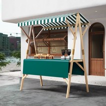 플리마켓부스 판매대 좌판대 행사용천막 축제 이동식, 120x60x200 녹색 천+식탁보