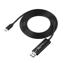 Sanwa Direct 500-USB070 링크 케이블 데이터 마이그레이션 전송 Type-C USB 3.2(Gen1) Windows 및 Mac과 호환 드래그 앤 드롭, USB 3.0(Win·Mac対/Type-C)
