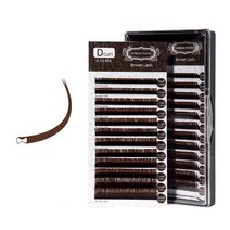 마이뷰티아이즈 속눈썹연장재료 가모 플랫모 브라운 다크브라운, 브라운D컬0.20X9