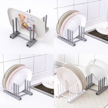 마트498 고무 접시스탠드 6칸 (색상랜덤) 그릇정리대 사무실씽크대 접시거치대 전단지꽂이 조리도구거치대 소품