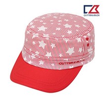 커터앤벅 여성 레드 별 스트라이프 군모 캡모자 14-161-214-04-25, RED