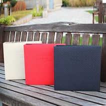 문구백서 대형 가죽앨범 접착식 포토앨범 40매, 아이보리-백지, 엠보싱 접착식앨범