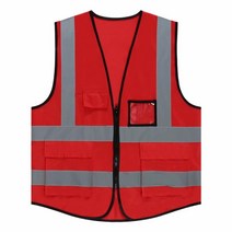 공장 가격 1 pcs 무료 사용자 정의 로고 반사 안전 조끼 높은 가시성 건설 작업 유니폼 로고 인쇄, 빨간색, 가슴 프린트만