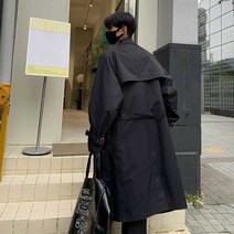 오버핏 트렌치 코트 바바리 30대남자 코디 티류으스, 블랙-M, 상세 페이지 참고