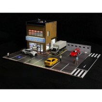 1:64 건물 주차장 디오라마 LED조명 건축 다이캐스트 모델, A.건물주차장모델