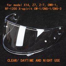 SHOEI 오토바이 헬멧 X14 Z7 CWR1 RF1200 Xspirit 바이저 교체 부품, 01 clear