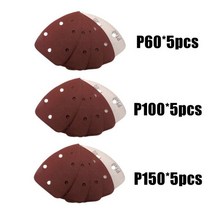 자동차수리 차량정비 자동차흠집제거 15pcs 140x98mm 6 구멍 자체 접착 사포 삼각형 델타 SanderHook 루프 디스크 연마 도구 그릿 40-1000, [02] 15pcs sandpaper, 02 15pcs sandpaper