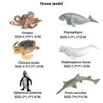 Oenux미니어처 쥬라기 공룡 Sealife 농장 곤충 꽃 동물 모델 세트 우주 행성 액션 피규어 교육 아이 장난감, 15 6pcs