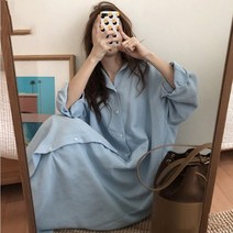 여성 셔츠원피스 빅사이즈 롱 남방 가을000002365