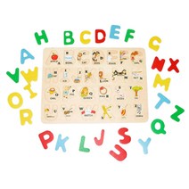 ABC 처음 놀이영어 알파벳 원목퍼즐 보육기관 육아템 끼워맞추기 가베 abc