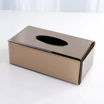 북유럽 티슈케이스 유리 디스펜서 휴지 커버 테이블 직사각 케이스, 1개, 브라운 라지