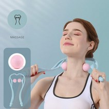 수동 골프공 목 마사지기 승모근 목근육 근육통 통증완화 뒷목 목운동 어깨지압 뭉친어깨 휴대용 가정용, 블루