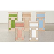 엘린까사 원목 더스트박스 대형 인테리어 휴지통 수납정리함 5color, 핑크