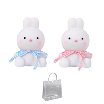 오리토끼 미니 LED 무드등 2개세트+전용선물가방 (배터리 미포함), 토끼블루+토끼핑크