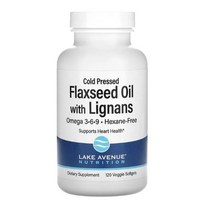 Lake Avenue Nutrition 오메가3.6.9 냉압착 추출 캡슐 아마씨 오일 리그난함유 베지 소프트젤 120정, 1.2병