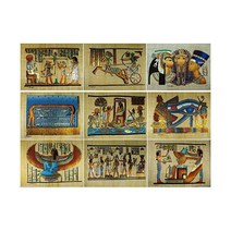 25개 세트 이집트 파피루스 종이 30x40cm(12x16인치) 오리지널 핸드메이드 핸드 페인팅 고대 파라오 알파벳 파피리 시트 스크롤 아트 프로젝트 스크랩북 학교 상형 문자 교육