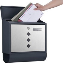 우체통 우편함 벽걸이 잠글 수있는 사서함 빌라 녹슬지 않는 방수 레터박스 코팅 강철 우편함 신문 봉투, 06 NSH7