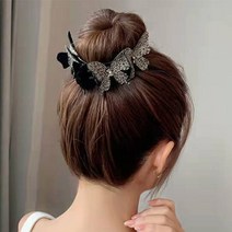 똥머리악어핀 화려한 나비와 쉬폰리본의 프랑스 똥머리 악어집게핀 3종 뒷머리포인트용 집게핀