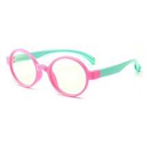 보안경 보호안경 산업용JULI 어린이 푸른 빛 차단 안경 광학 프레임 소년 소녀 컴퓨터 투명 반사 방지 6610, 06 5 pink green
