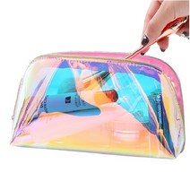PVC 홀로그램 파우치 투명 화장품파우치, 대형, 대형