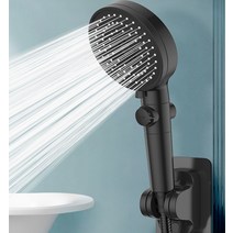 레인워크 고압 수압상승 절수 5단 조절 필터 화장실 흡착식 샤워기걸이 샤워기헤드, G4 샤워기헤드(블랙)