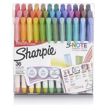 SHARPIE SNote 크리에이티브 마커 하이라이터 다양한 색상 끌 팁 36개, 12 Count_Markers