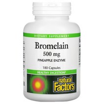 네추럴팩터스 파인애플효소 파인효소 브로멜라인 500mg 180캡슐, 1개, 기본