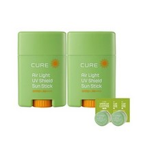 김정문알로에 큐어 에어라이트 UV 쉴드 선스틱 20g x 2p + 2X 크림 3.5g x 2p + 클렌져 2ml x 3p, 6세트