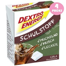 Dextro Energy 덱스트로에너지 [독일발송] 스쿨 메테리얼 콜라맛 포도당 캔디 50g 4팩, 4개