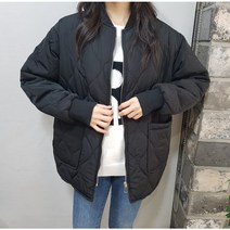 상상그이상 여성용 부드럽고 따뜻한 오버핏 퀼팅 방풍 겨울 패딩 점퍼 노카라 자켓 아우터