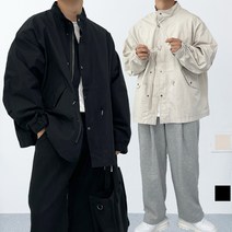 남자 숏야상 헌팅 자켓 베이지 오버핏