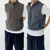 나일론 후드 베스트 조끼 아노락 집업