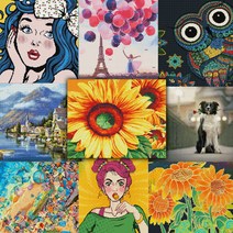 아트컴퍼니 1+1 보석십자수 프랑스자수 명화그리기 십자수 취미, P66 호수가 캠핑