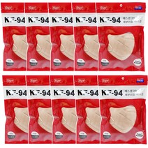 비엠티 그린에어 슬림핏 KF94 대형 10매입 새부리형마스크, 베이지 10매입, 10개