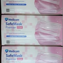 메디콤 메디콤마스크 프리미엄 의약외품 덴탈마스크 (50매 핑크 신상품 부드러운안감 편안한이어밴드 가로190롱타입), 10팩, 50개