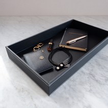 유피어 가죽 트레이 (중), 블랙