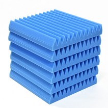 방음 스펀지 30x30x5cm 불연재 어쿠스틱 벽지 타일 실내, 12Pcs with Tapes, Blue