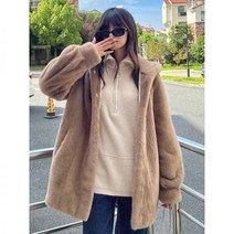 밍크코트 여정 밍크후드 밍크밍크여중기장곽형수입보라색벨벳모피코트