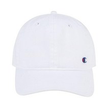 Champion 아메리카지 볼캡 사이즈 조정가능한 모자, One Size, White