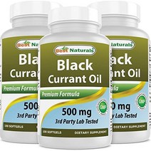 최고의 내추럴 블랙 커런트 오일 1000mg 이중 강도 100 소프트젤(100개(2팩)), 100카운트(3개 팩)