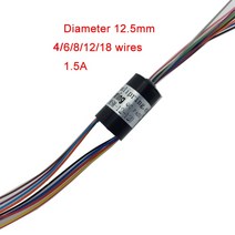 슬립링 전선회전 1pc 4/6/8/12/18 채널 1.5A 12.5mm 전도성 슬립 링 RC 드론 짐벌 핸드 헬드 안정기 팬 틸, 03 8 wires