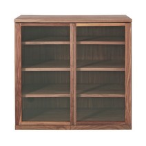 무인양품 MUJI 목제 캐비닛 유리도어 4550182219043, 브라운