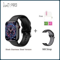 스마트워치IWO W57 MAX 남성용 스마트 시계 SmartWatch NFC 1.95IPS 대형 화면 428*518 해상도 380mAh 배터, 09 Black stainlesssteel