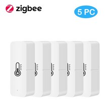 Tuya 지그비 온습도 센서 Tuya-스마트 ZigBee 3.0 스마트 온도 및 습도 배터리 전원 보안 투야 라이프 앱, [05] ZIGBEE 5PCS