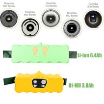 호환 교체용 로봇 청소기 배터리 6400mAh 14.4V iRobot Roomba 진공 500 510 530 570 580 600 630 650 700 780 790 900 800, CHINA, 4 Pack Ni-Mh 3800