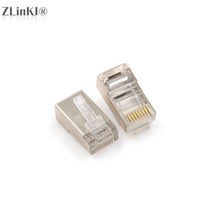 다기능 차폐 연선 크림프 모듈러 플매트 카펫 러그 커넥터 소켓 RJ45 Cat6 8 핀 8P8C 50 개, [01] 50PCS